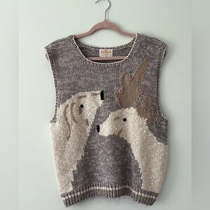 Vintage 80s Jantzen Sport Arctic Polar Bear Moose Vest